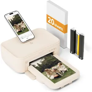Photo Printer 4x6",  Full-Color  Phone Phtoto Printer for , Android, Smartphone, Thermal Dye-Sublimation Impresora De Fotos for  Use, + 20 Sheets Photo Paper & 1 Ribbon