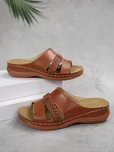 Women's Bohemian Stitch Slide Sandals with H-shaped Wedge Heel – Ultra-light, Comfortable, Non-slip, and Wear-resistant Beach Shoes