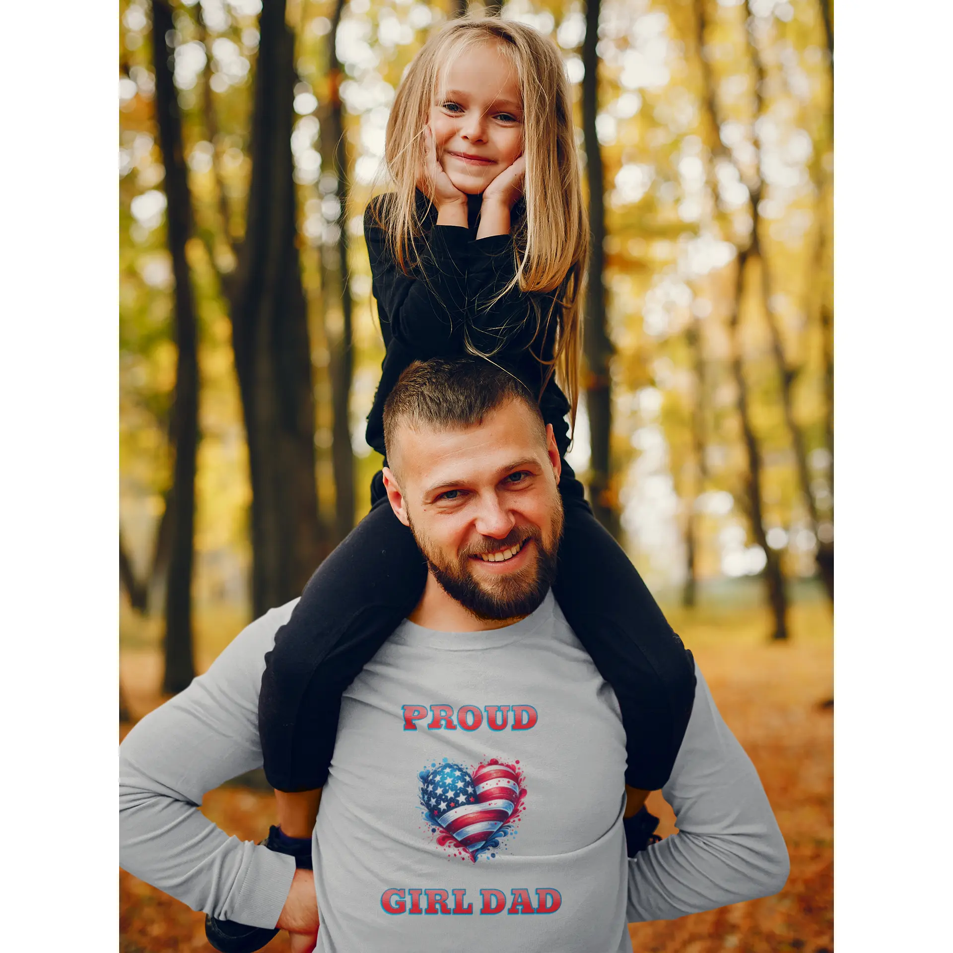 Proud Girl Dad Tee, Father's Day Shirt, Dad of Daughters Top, Daddy Daughter Gift, Unisex Long Sleeve Tshirt