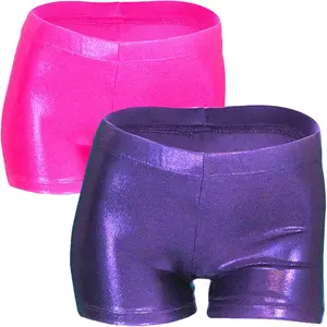 Girls' Sparkle Glitter Shorts Dance and Tumbling Athletic Gymnastics Shorts Bottoms