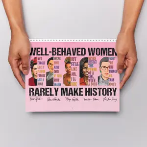 2026 Calendar Well-Behaved Women Rarely Make History, Inspirational Feminist Quotes Monthly Planner, Strong Women Gift for Girls