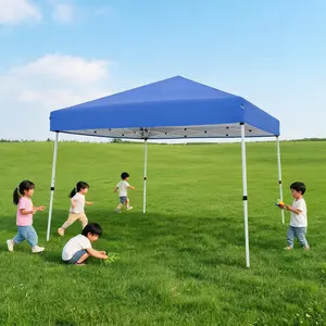 Waterproof UV50+ Pop Up Canopy Tent 10x10ft – Outdoor Slant Leg Gazebo, Adjustable Height, Portable Shelter with 8x8ft UV Cover and Carrying Bag for Patio, Garden, Beach, Camping