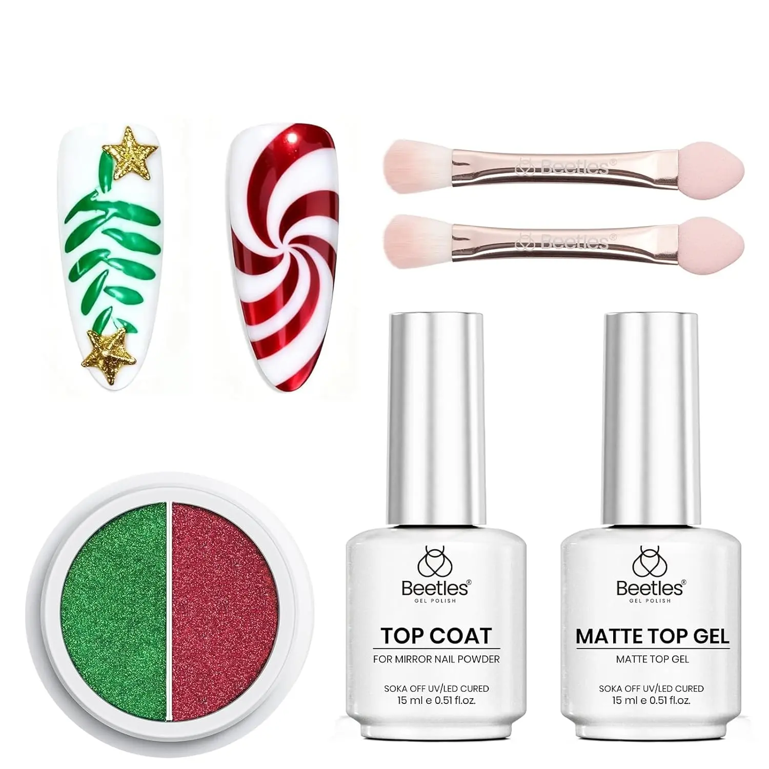 3PCS Christmas Chrome Top Coat Kit