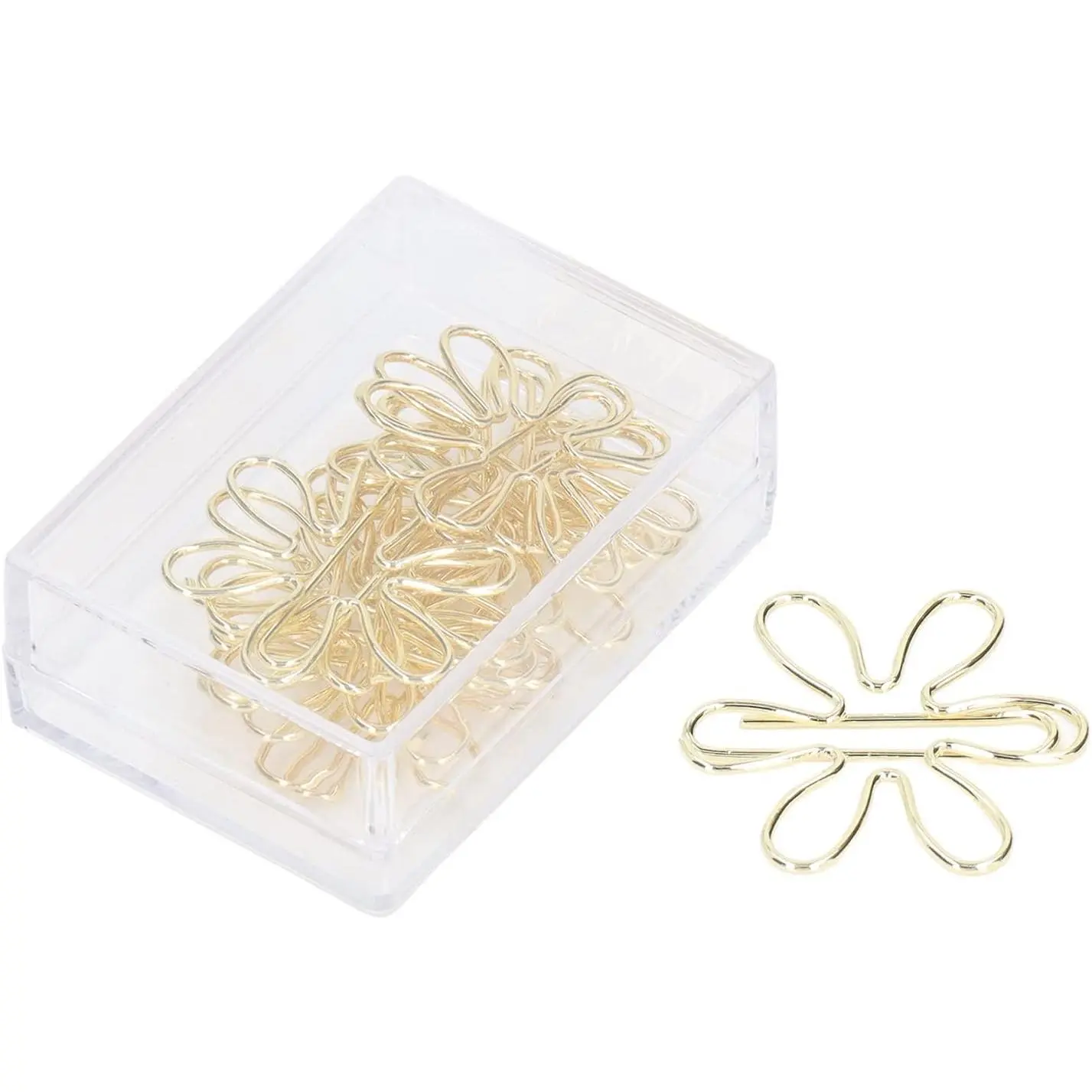 New Anti-Rust Metal Paper Clips, 100-Count Adorable Flower Shapes, Lightweight with Increased Slip Resistance, Securely Hold Documents, Portable for On-the-Go Office Use