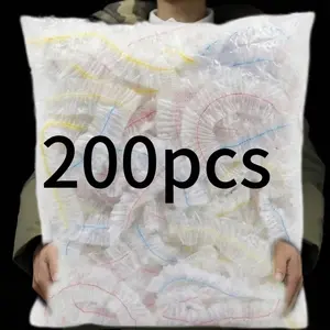 200 Pcs Disposable Stretch Food Wrap Set, Food Grade Transparent, High Elasticity, Dustproof, Odor-Proof, Kitchen & Camping Use