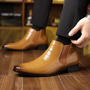 Men’s Business-Casual Chelsea Slip-On Ankle Boots with Comfortable Non-Slip Rubber Soles – Perfect for Office, Party & Weddings # dealsforyoudays Boy Walking Shoes botas elegantes hombre