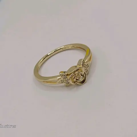 Beautiful Ring with Rose clear stone's gold-plated fashion style sizes available 6.7 8.9.