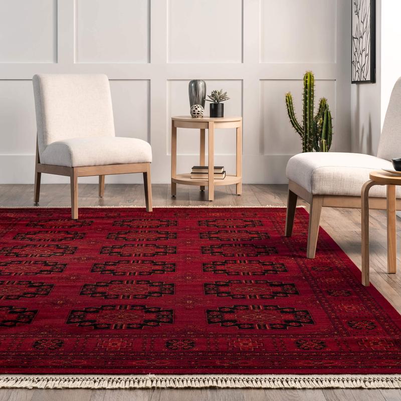 Diandra Traditional Persian Motif Fringe Area Rug
