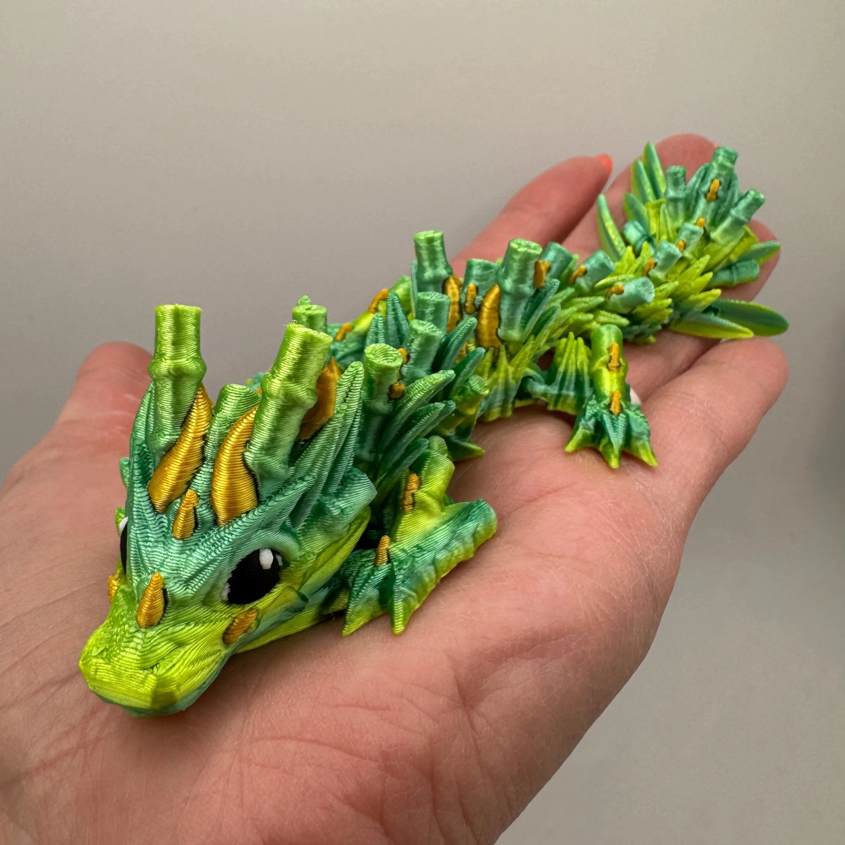 Articulated Bamboo Dragon | 3D Printed Dragon by Cinderwing3D | Full Size & Baby | Fantasy Creature | Fidget Toy | Golden3DPrintz
