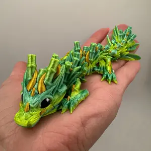 Articulated Bamboo Dragon | 3D Printed Dragon by Cinderwing3D | Full Size & Baby | Fantasy Creature | Fidget Toy | Golden3DPrintz