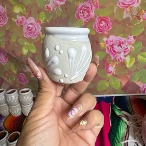 Engove Tequilero Tarrito Color Blanco - White Ceramic Tequila Cup for Kitchen Utensils
