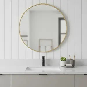 360 Stand 20 in. Modern Round Shape Bathroom Vanity Mirror, Metal Frame, Waterproof Home Improvement Bathroom Fixture, Partial Assembly, Glass Bathroom Mirrors