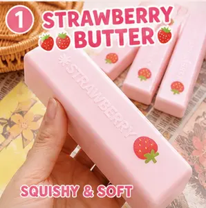 Strawberry Butter Squishy Toy – Super Soft Slow Rising Stress Relief, Scented Kawaii Fidget Toy, Cute Gift for Kids & Adults