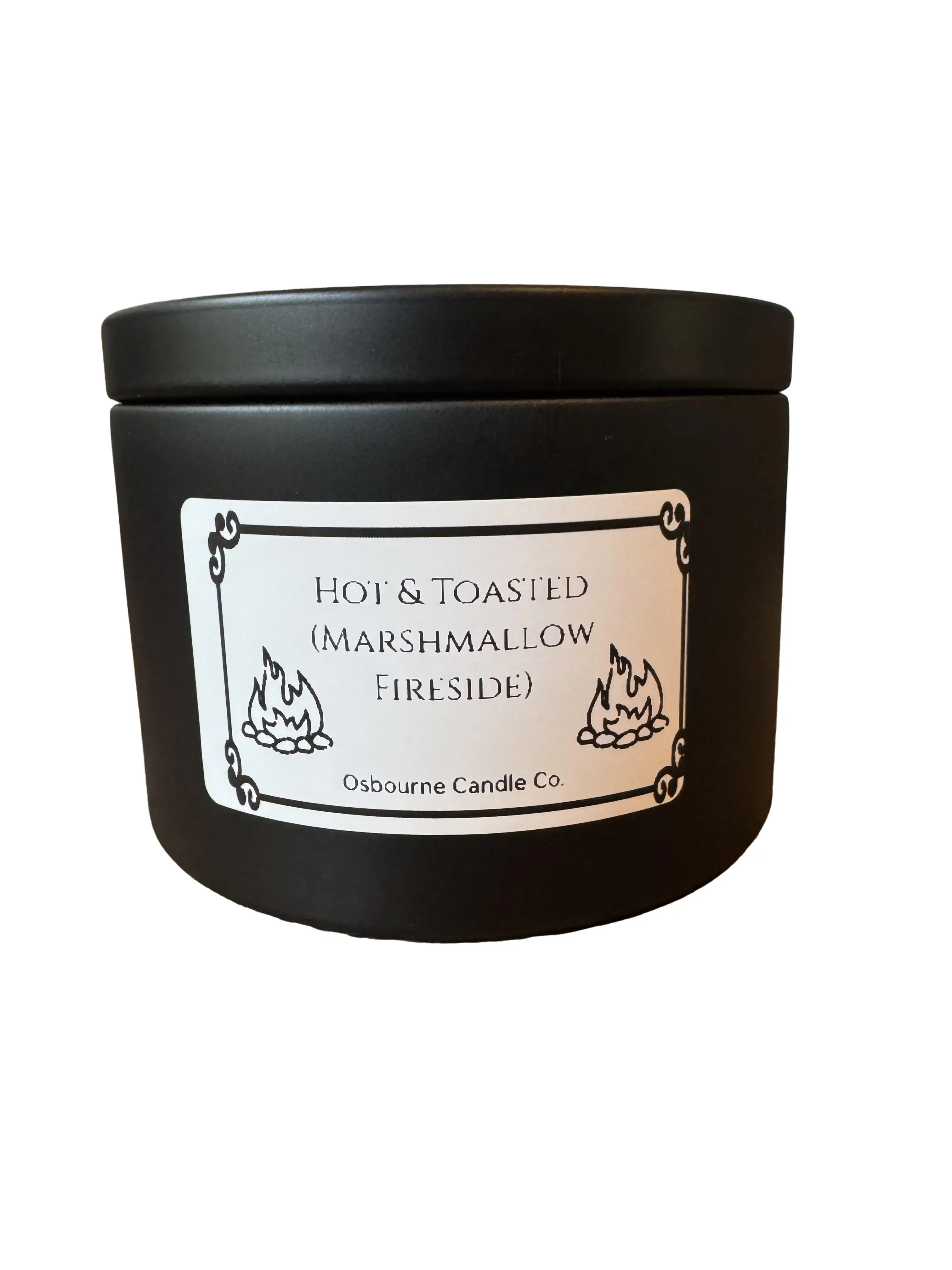 Osbourne Candle Co Hot & Toasted Marshmallow Fireside Candle Hand Poured Soy Wax Eco Friendly Scented Candle for Cozy Nights Decor Matte Vanilla Autumn Fluffy