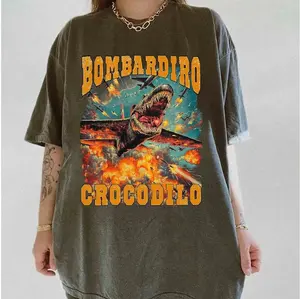 BOMBARDINO CROCODILO Meme Shirt, Quirky Italian Brainrot Tee for Casual Wear