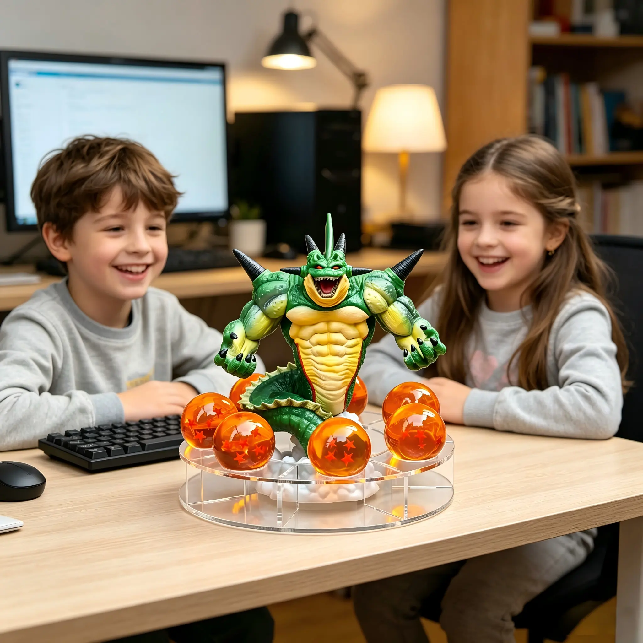 DBZ Collectible Figure, Detailed Porunga Statue with 7 Dragon Balls & Clear Acrylic Base, PVC Desktop Ornament, Perfect Birthday Gift for Kids, Boyfriend, Friends, Coworkers, Great for Back to School Halloween Christmas Present for Anime Fans