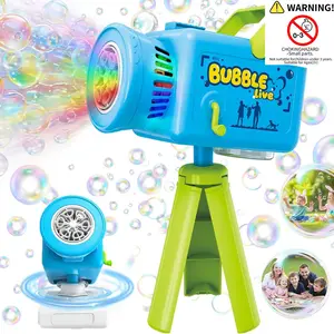 360° Rotating Handheld Bubble Machine with Stand, Long Battery Life Kids Toy, Valentine's Day Gift, Outdoor Atmosphere Creator, Bubble Blower