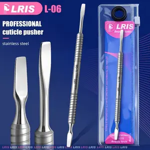 Double-Ended Flat Head Cuticle Pusher, Stainless Steel Nail Care Tool, Durable Anti-Rust Slip-Resistant, Home & Professional Use