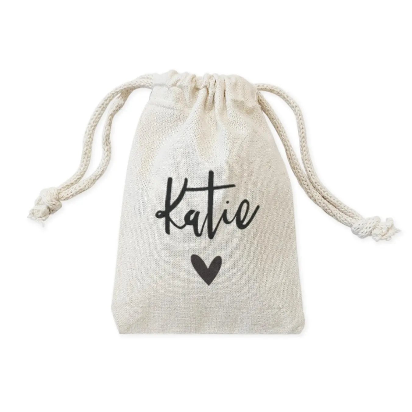 Personalized Name with Heart Wedding Favor Bags, 6-Pack