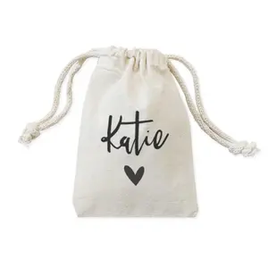 Personalized Name with Heart Wedding Favor Bags, 6-Pack