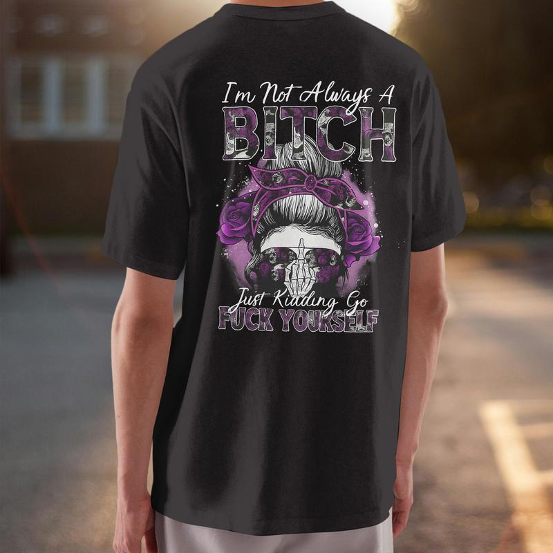 I'm Not Always of B Purple T-Shirt, Comfort Colors Shirt y2k Graphic Tees, Womenswear Tops Casual Short Sleeve Shirt