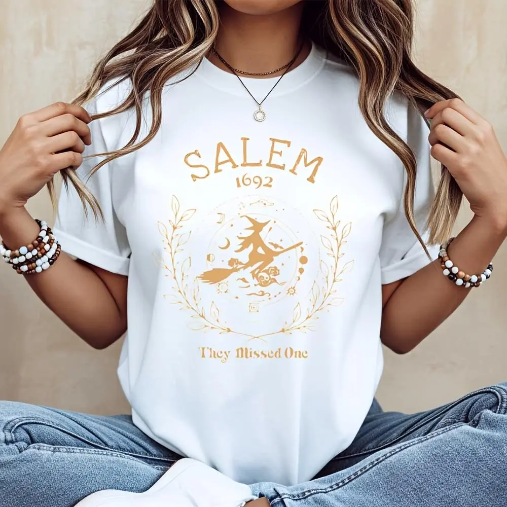 Salem 1692 They Missed One Witch Graphic, T-Shirt, Halloween Horror History Theme, Party Cosplay Casual Wear