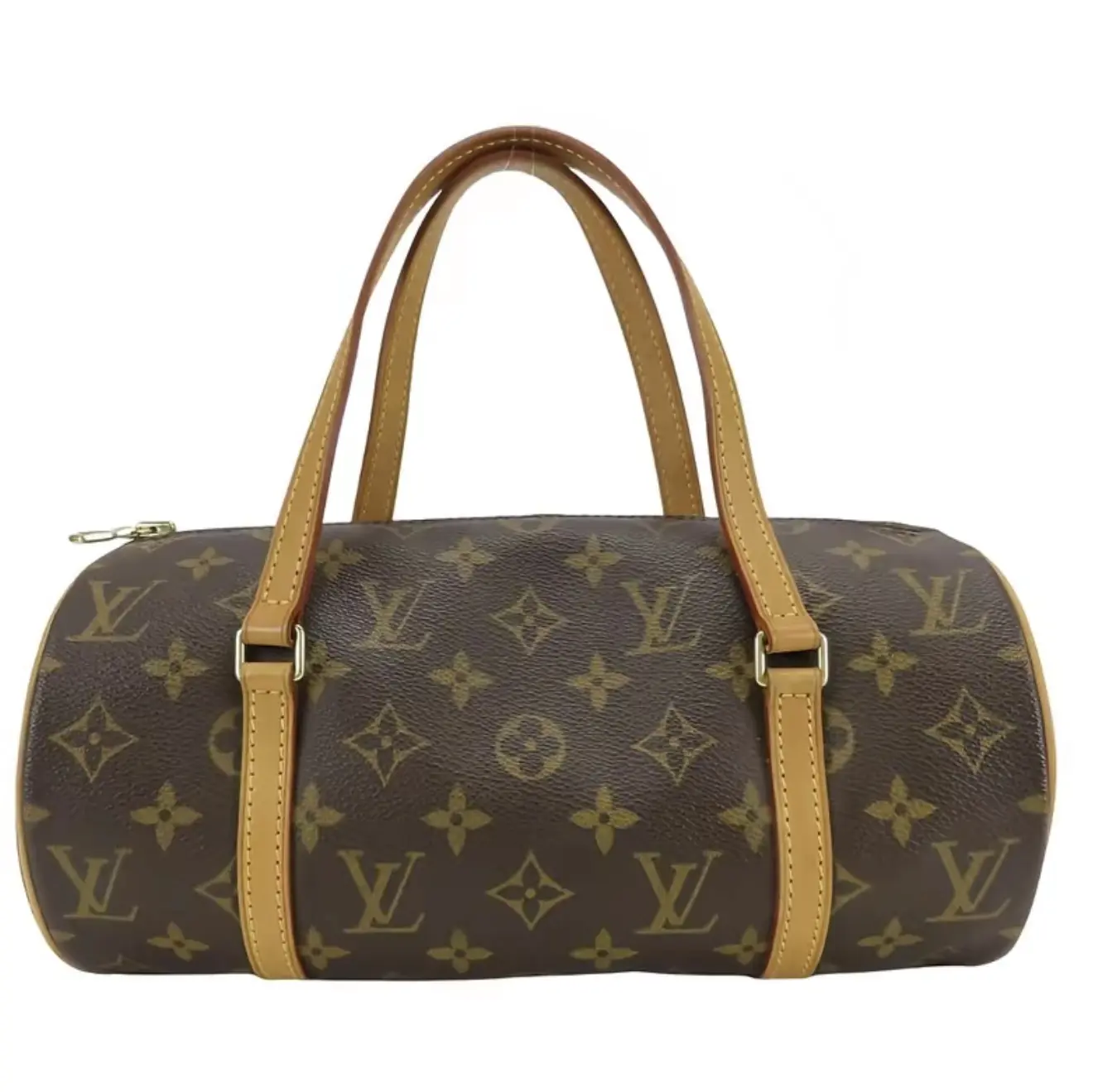 Pre-owned Louis Vuitton Leather Shoulder Bags Vintage Monogram Canvas Papillon 26 Satchel Yellow Leather