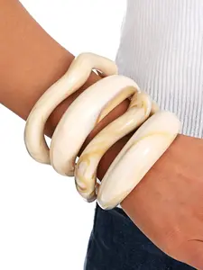 4 Pcs Vintage Resin Bracelets, Elegant, Perfect for Daily Wear, Parties, Beach Vacations, Women's Fashion Jewelry