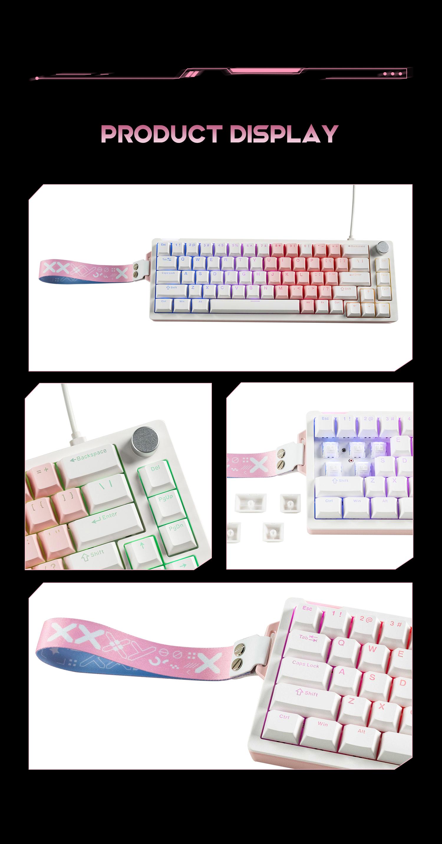FURYCUBE V68 Creamy Mechanical Keyboard With Knob,An Extra Set of Keycaps Included,RGB Backlit,Compact 68 Keys 65% Layout,Hot-Swappable Switch,Type-C Wired,for Gaming Office Work,Ergonomic Design,Windows Laptop PC Mac,Gift FURYCUBE V68 Creamy Mechanical Keyboard With Knob,An Extra Set of Keycaps Included,RGB Backlit,Compact 68 Keys 65% Layout,Hot-Swappable Switch,Type-C Wired,for Gaming Office Work,Ergonomic Design,Windows Laptop PC Mac,Gift