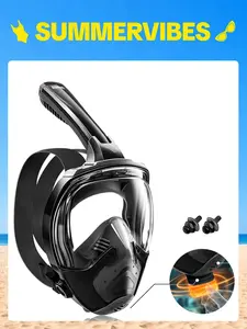 Aegend Adult Full Face Snorkel Mask, Snorkeling Gear with Latest Dry Top Breathing System, 180° HD Anti-Fog Leak-Proof View for Snorkeling, Scuba Diving & Swimming