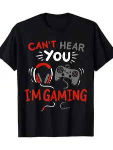 [ Gaming T-Shirt] 100 Men'S Gaming Graphic T-Shirt