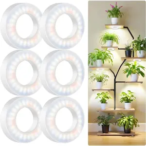 Light, 6 Heads 12V3A Full  LED Grow Lights for Indoor , 3.5" Under Cabinet Grow Lamp for Small  with 6/12/16H Auto Timer, 3  Modes, 5 Brightness Levels