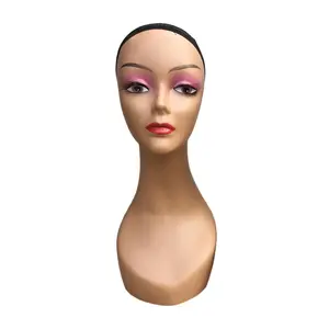 20 Inch Female Wig Head Mannequin, Hat Display Rack Professional Stable Base Wig Display Model Manikin for Glasses, Wigs Making, Necklace, Props