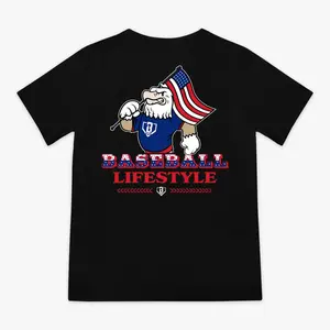 Youth Patriot Pitch Print Tee Trendy Casual Streetwear Daily Wear Teen Top
