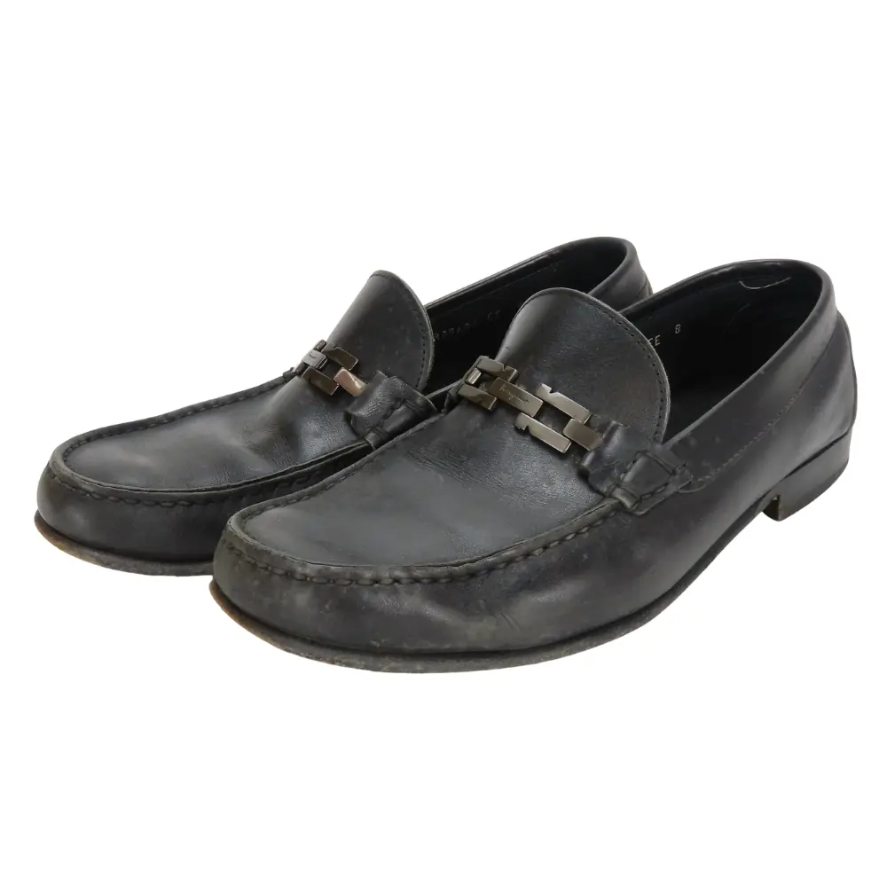 Pre-owned SALVATORE FERRAGAMO Calfskin Small Leather Goods Leather Loafers