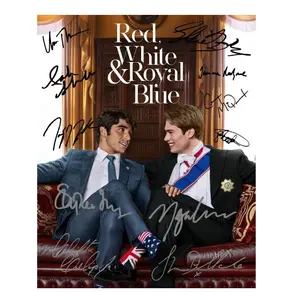 Red, White & Royal Blue Reproduction/Preprinted Signed Autographed Photo - Nicholas Galitzine, Taylor Zakhar Perez, Uma Therman, Jemma Redgrave, Ellie Bamber, Sarah Shahi, Sharon D. Clarke, Aneesh Sheth, Clifton Collins Jr., Stephen Fry, Casey McQuiston