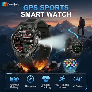 1.43-inch high-definition round men's smartwatch - capable of making calls and controlling music - 5ATM level water resistance - extremely long battery life - fitness watch and outdoor sports watch for both Android and Apple phones