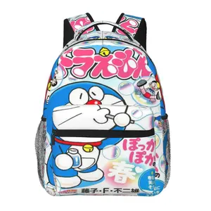Doraemon all-over print large-capacity backpack for daily commuting, outdoor hiking, and business; cartoon casual merch laptop daypack school bag; gift for women and men
