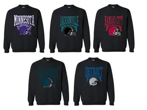 Retro Vintage Style Football Sweatshirt Comfortable Fall Sweatshirt Black Sweatshirt