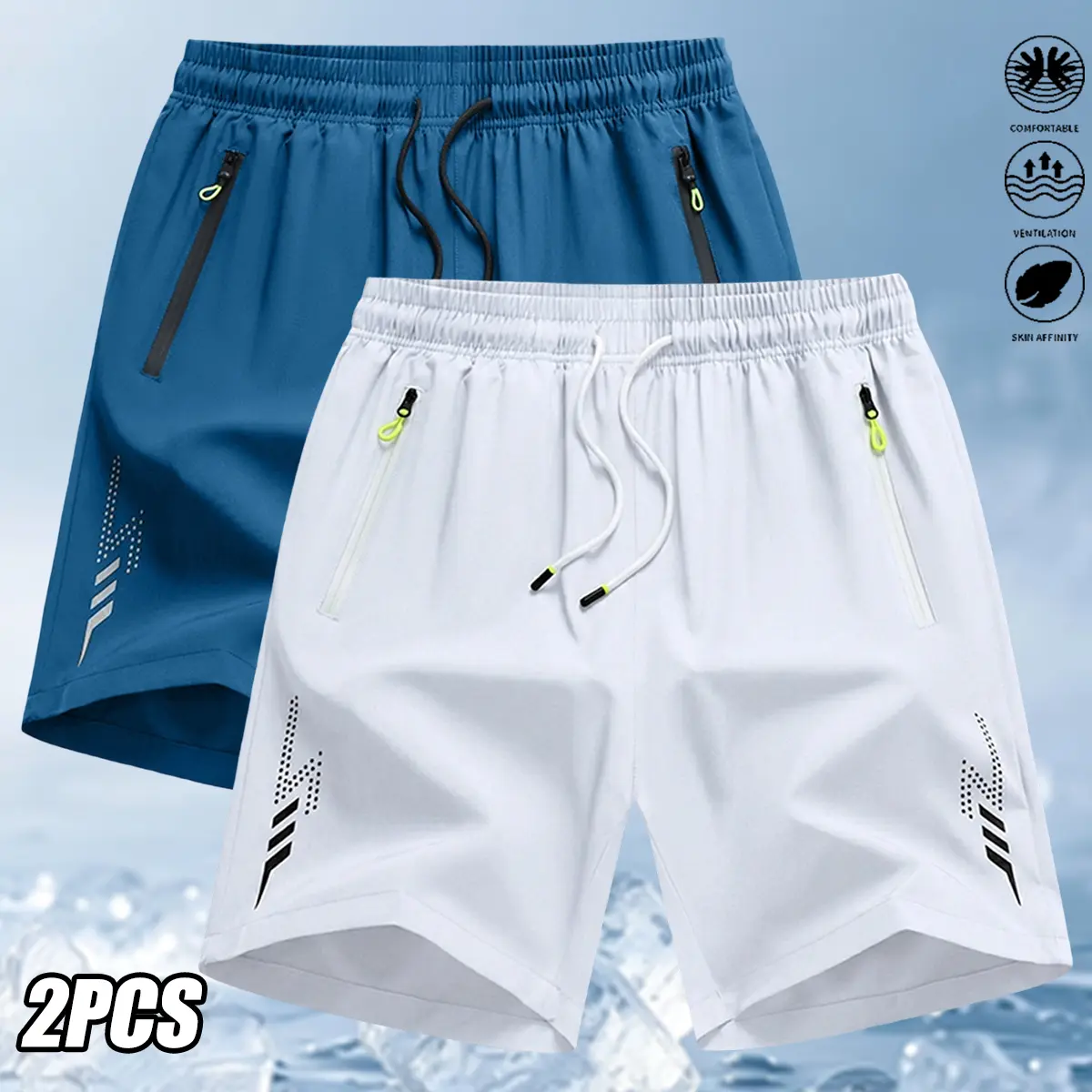2-piece breathable quick-dry shorts set for everyday commuting, fashionable sporty style—sport shorts suitable for outdoor activities and casual wear. drying short