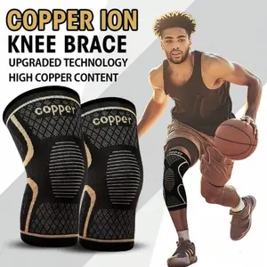 Breathable Copper Knee Sleeve, Adjustable Breathable Knee Brace, Adjustable Compression Knee Brace, Non Slip Copper Knee Brace for Injury Rehabilitation