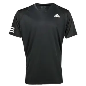 adidas Mens Club 3-Stripes Crew Neck Short Sleeve Tennis Casual Tops Casual - Black