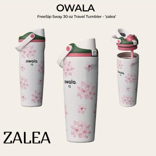 Owala FreeSip Sway 30oz Zalea Masters Golf Insulated Water Bottle Theme Model Leak Proof Built In Straw BPA Free Double Wall One Pack Sport Travel Hydration