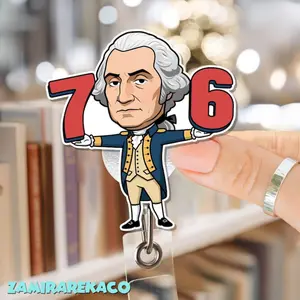 George Washington 76 67 Badge Reel, Six Seven 6-7 7-6 Gifts for her, Nurse Gifts, Christmas Gifts, Nurse gift, Make History Fun Badge Reel