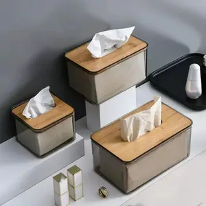1Pc/Simple Transparent Tissue Box for Home Use, Rectangular Tissue Box for Living Room Desktop, Napkin Storage Box