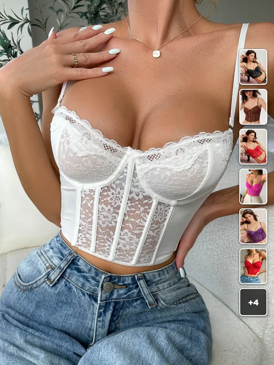 Lace Bralette Wireless Brown Summer Outfit Everyday Comfort