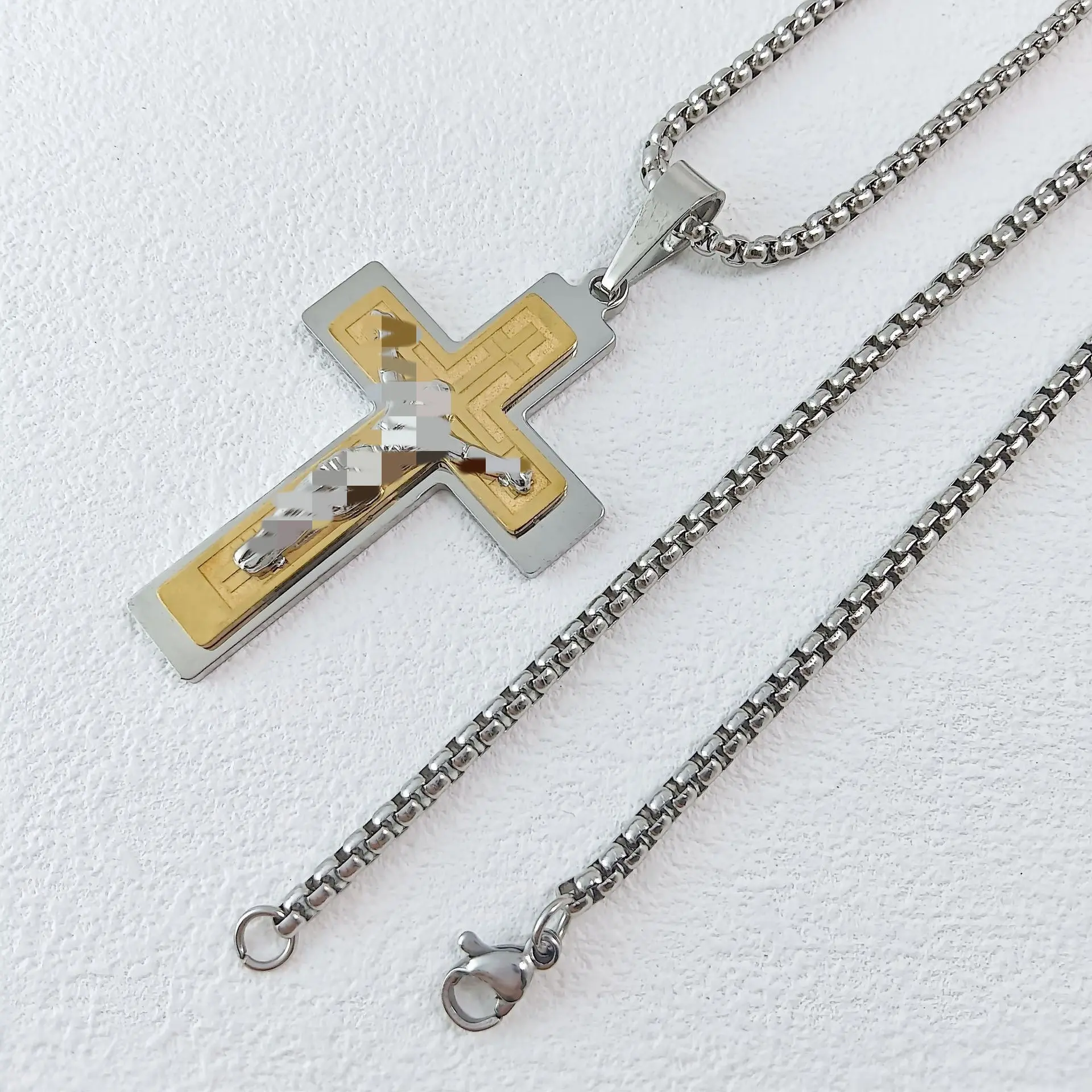 Steel gold pendant with 3mm * 55cm squar