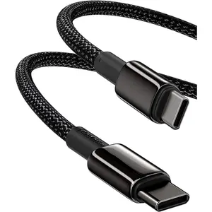 USB C , 100W PD 5A QC 4.0   USB C to USB C , Zinc Alloy Nylon Braided Type C Data  for  S21 S20+ S10 Note 10 iPad Pro MacBook Pro  Pixel and  (2M)