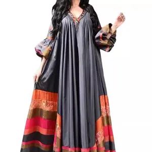 2025 Spring and Summer New Women's Clothing Digital Printing loose Dress Djellaba