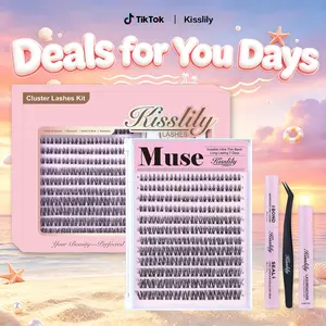 Muse | Kisslily Ghost Lashes Vibe but Better Long-Lasting, Waterproof & Super Soft & Invisible Band | Waterproof Long-Lasting Natural Daily Beginner-Friendly DIY Lashes for Flawless Voluminous Look Trendy Must-Have Clusters #DealsforYouDays #SummerWins